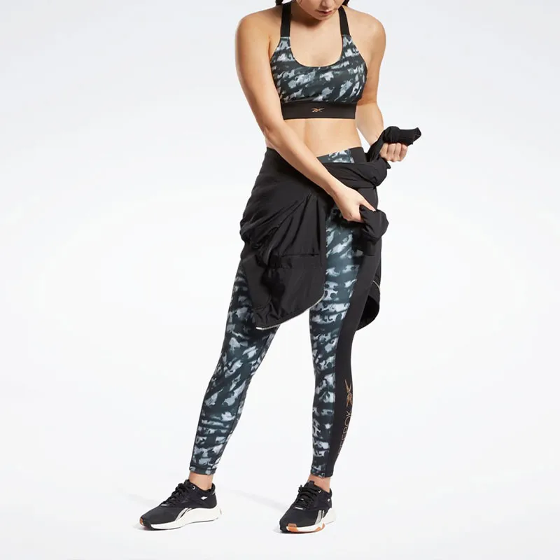 Reebok Kireifit Sports Bra Aop Sports Underwear Women's Black-1