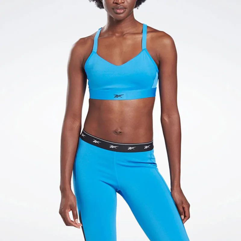 Reebok S Hero Strappy Padded Bra Sports Underwear Women's Blue-2