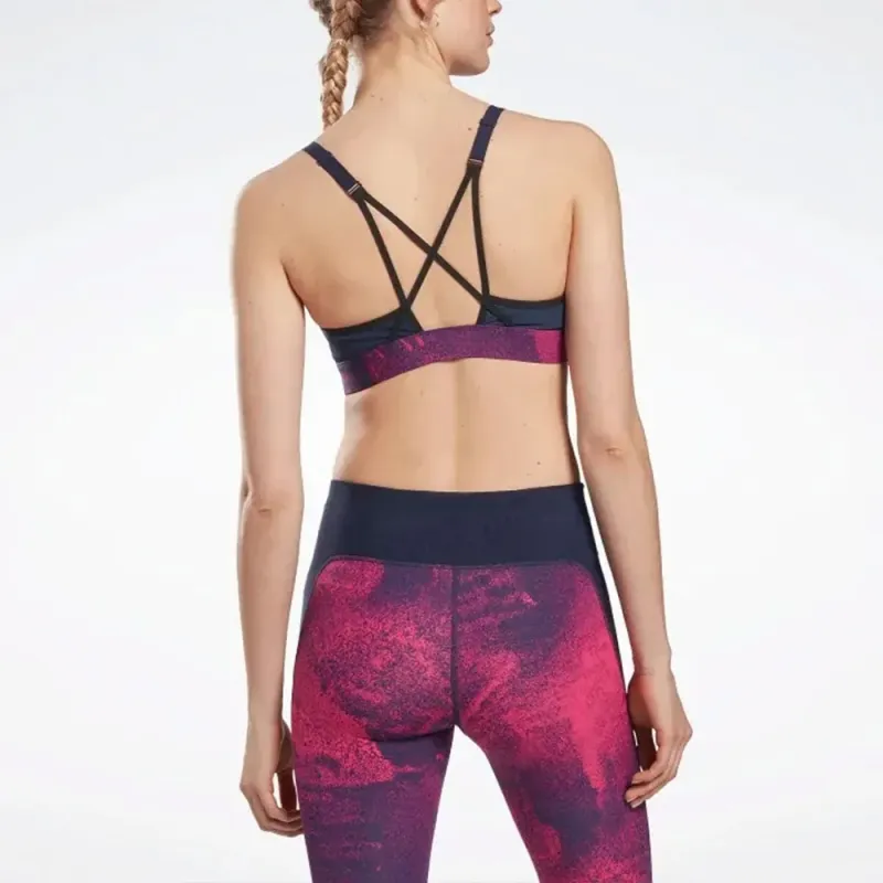 Reebok Lux Strappy Bra- Perf Aop Sports Underwear Women's Purple-2