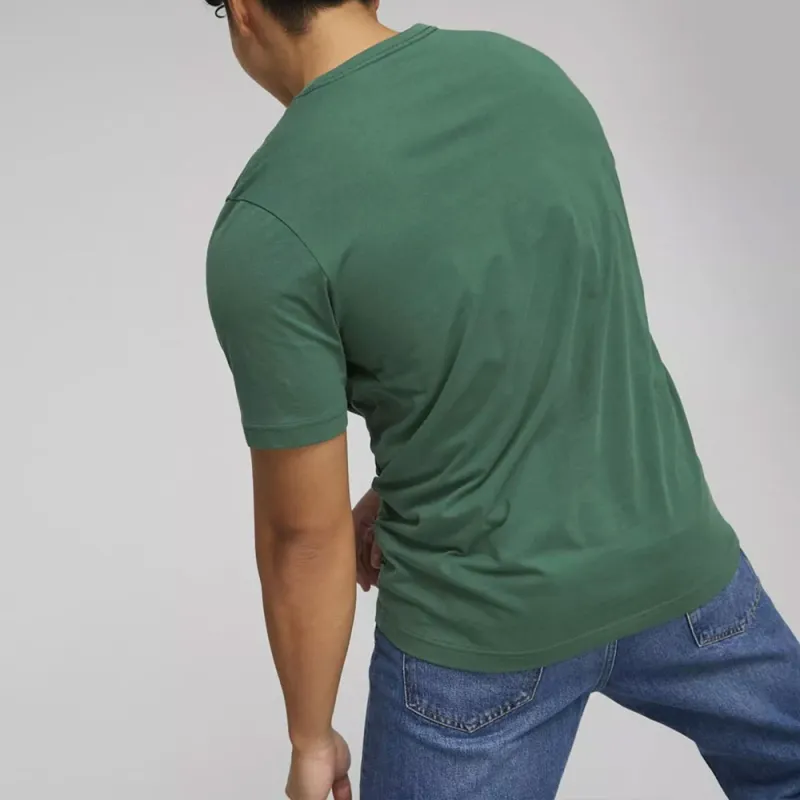 PUMA ESS+ 2 COL LOGO TEE T-Shirt Men's Green-4