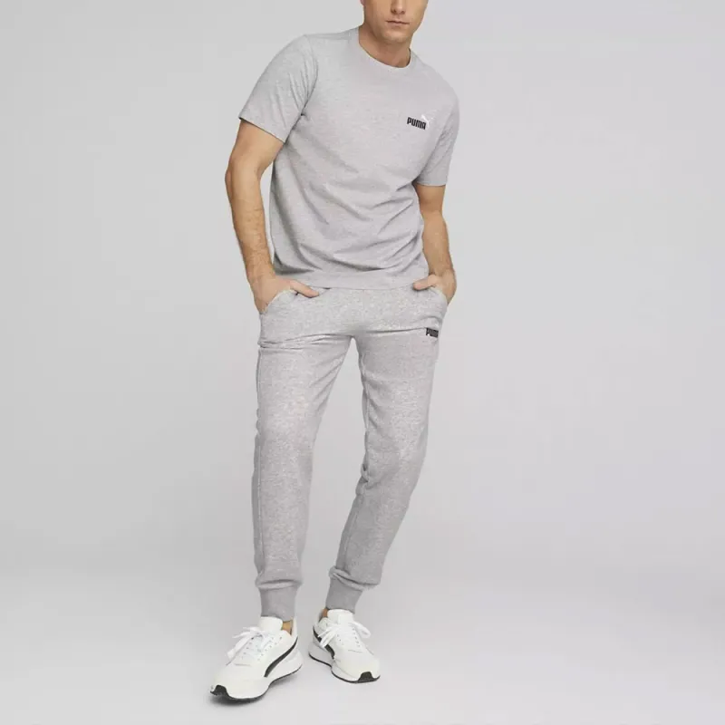 PUMA ESS+ 2 COL SMALL LOGO TEE T Shirt Men's Gray-2