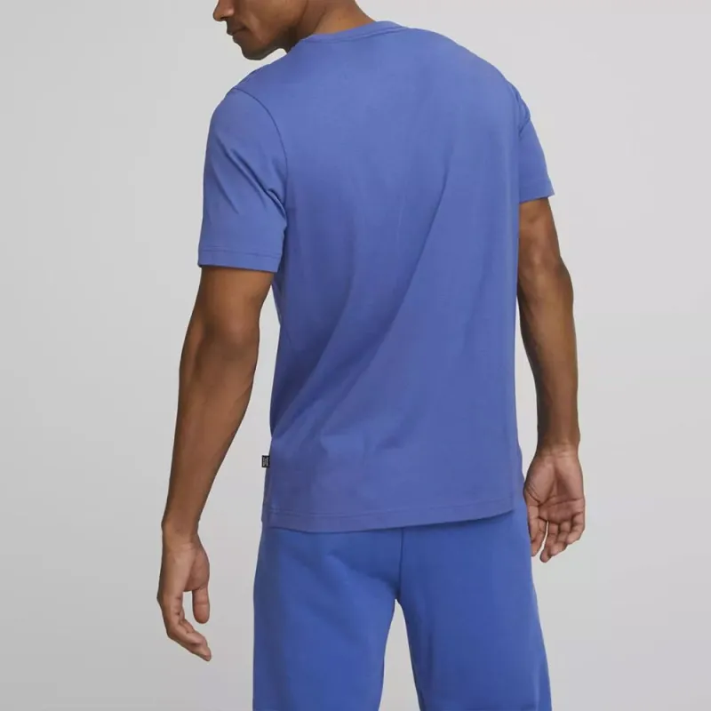 PUMA ESS+ 2 COL LOGO TEE T-Shirt Men's Blue-3