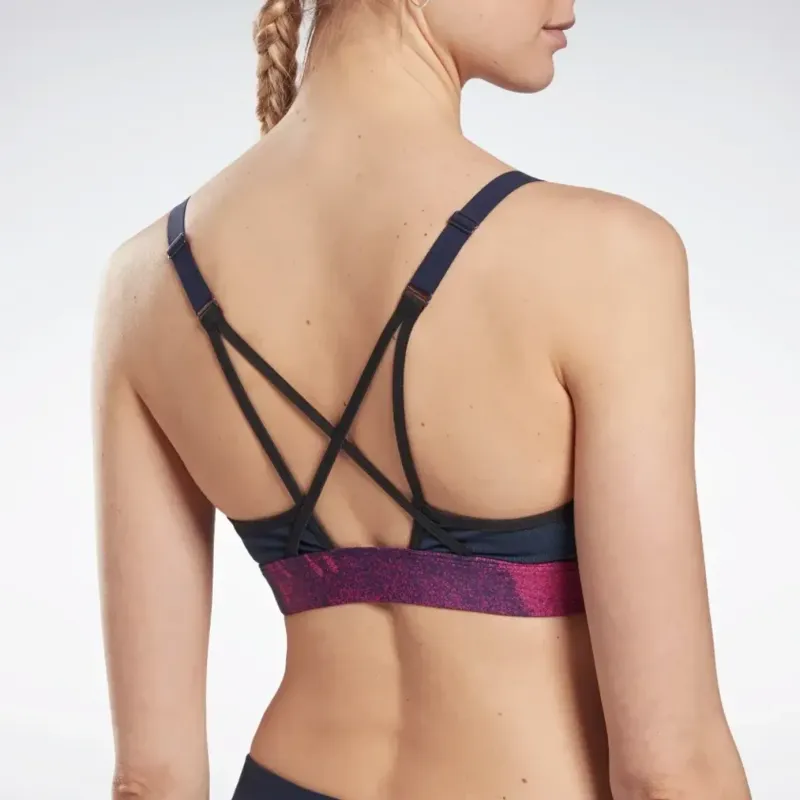 Reebok Lux Strappy Bra- Perf Aop Sports Underwear Women's Purple-5