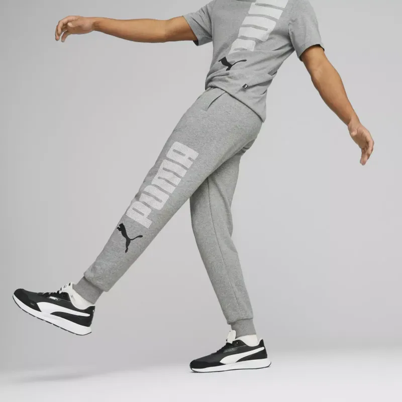 PUMA ESS+ LOGO LAB SWEATPANTS TR CL Knitted Sports Pants Men's Gray-2