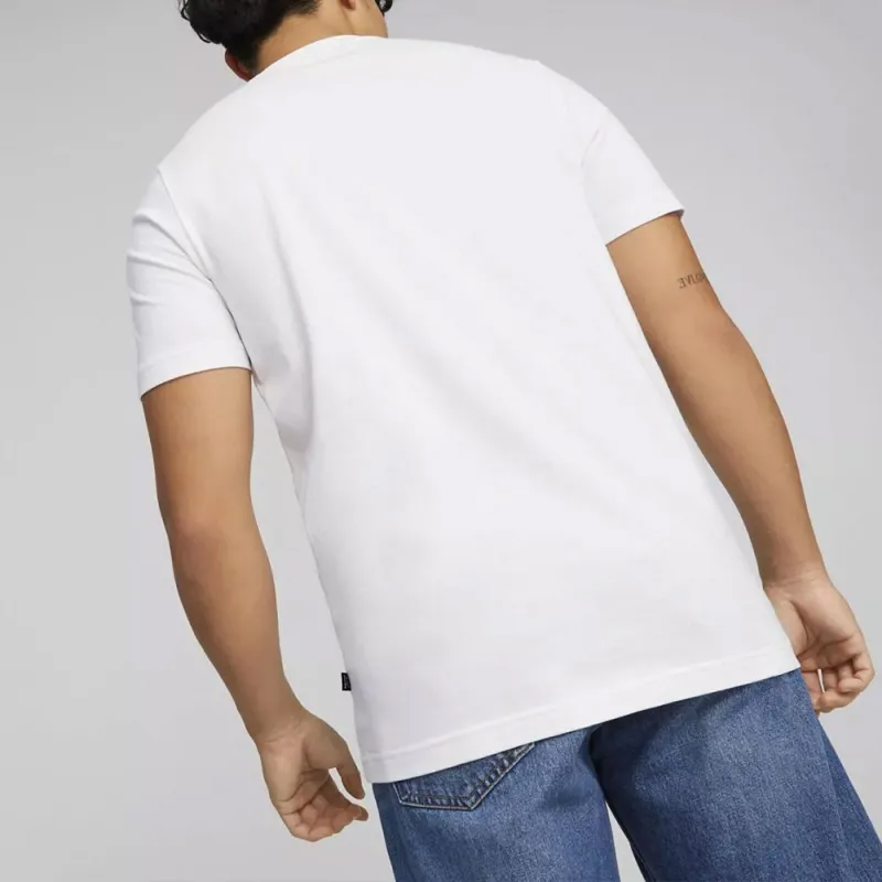 PUMA ESS+ 2 COL SMALL LOGO TEE T-Shirt Men's White-3