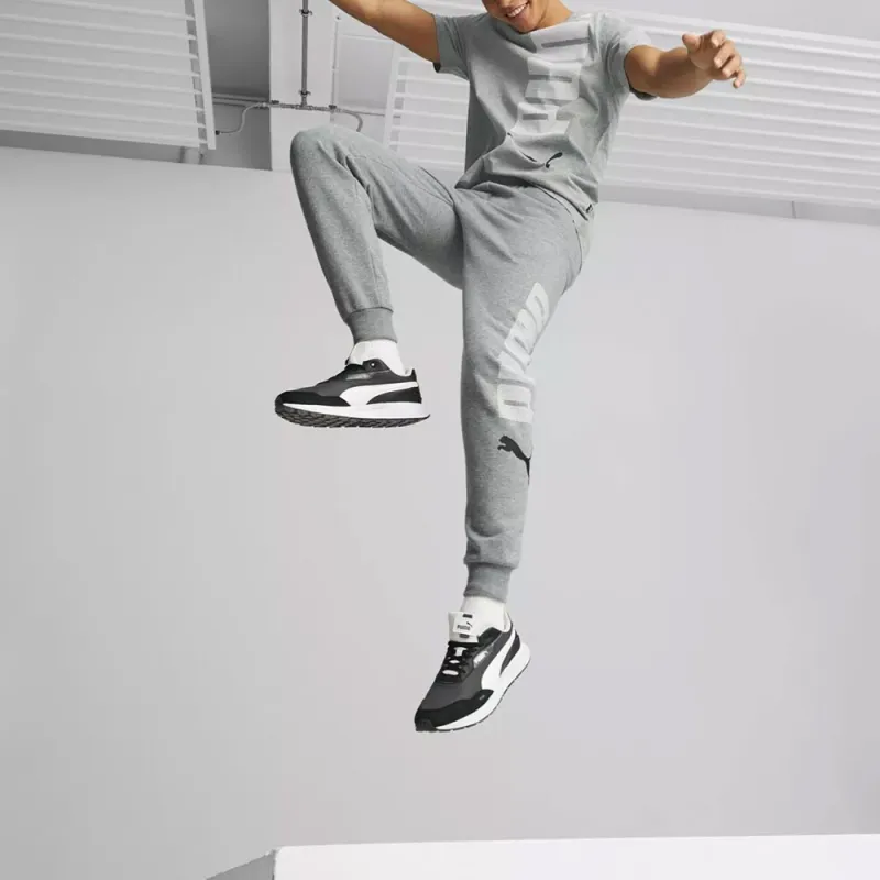 PUMA ESS+ LOGO LAB SWEATPANTS TR CL Knitted Sports Pants Men's Gray-3