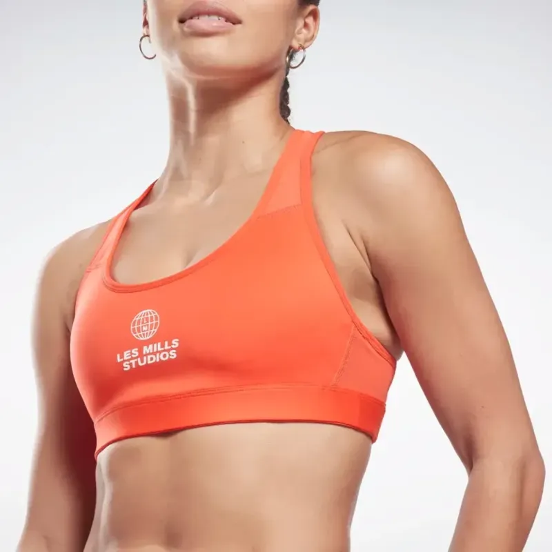 Reebok CYCLED Collection LM Lux Racer Bra Sports Underwear Women's Orange-3
