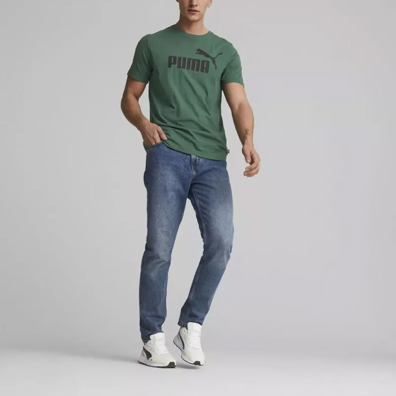 PUMA ESS LOGO TEE S T-Shirt Men's Green-2
