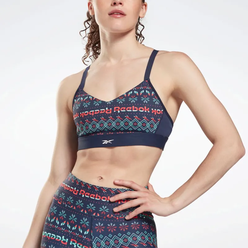 Reebok Ts Lux Strappy Bra- Holid Sports Underwear Women's Marine Blue-2