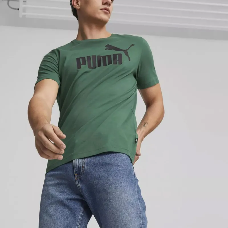 PUMA ESS LOGO TEE S T-Shirt Men's Green-3