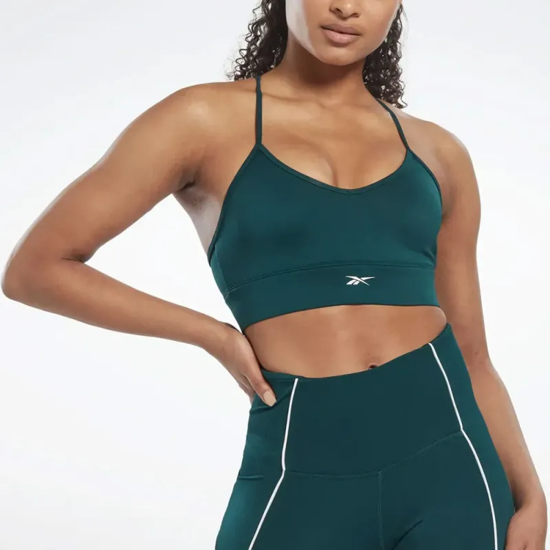 Reebok WOR Tri Back Bra- Pad Sports Underwear Women's Forest Green-2
