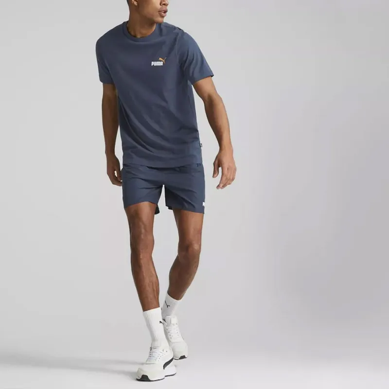 PUMA ESS+ 2 COL SMALL LOGO TEE T Shirt Men's Blue-2