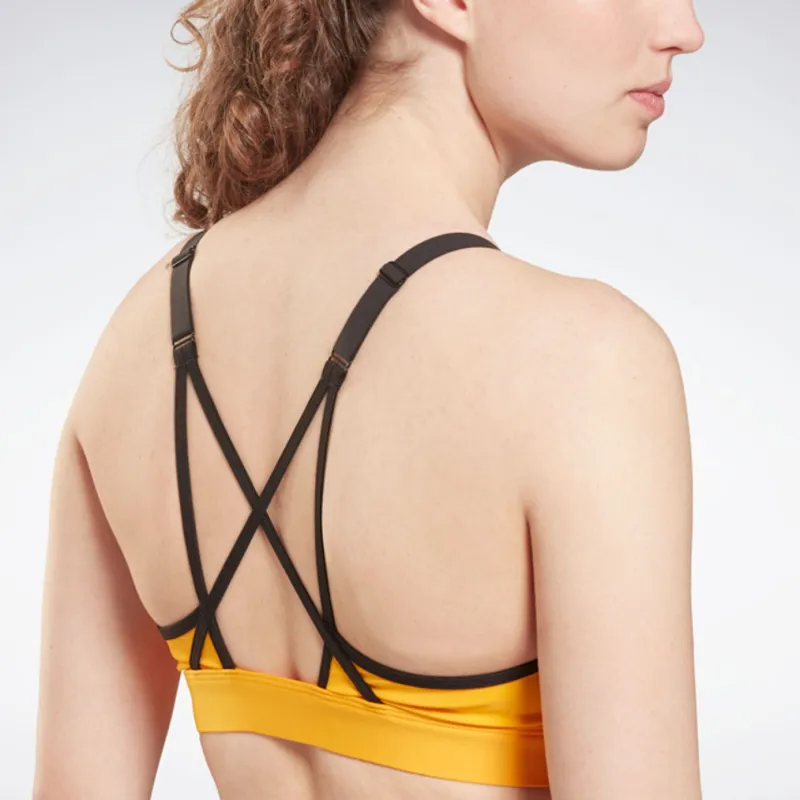 Reebok S Lux Strappy Bra Sports Underwear Women's Gold-4