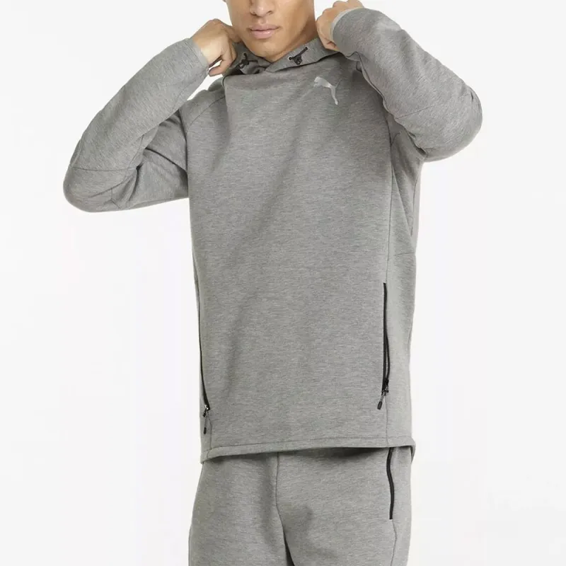 PUMA EVOSTRIPE HOODIE MEDIUM GRAY HEATHER Sweatshirt Men's Gray-3