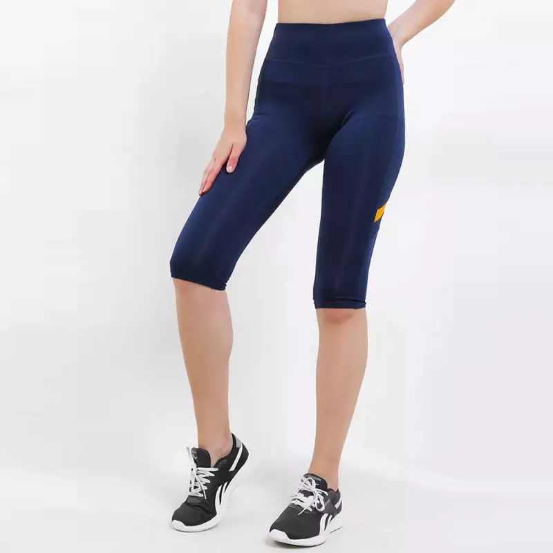Reebok WOR MESH CAPRI LEGGINGS Athletic Trousers Women's Marine Blue-1