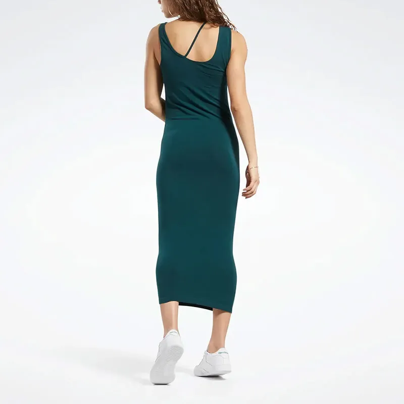Reebok CL WDE COTTON MIDI DRESS Sleeveless Dress Women's Forest Green-3