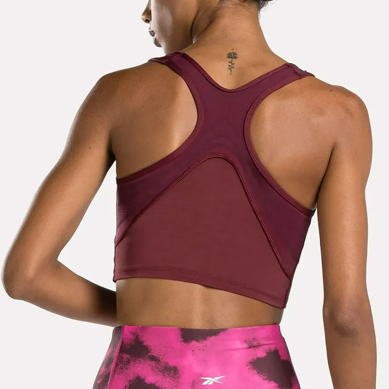 Reebok LUX PERFORM CROP TOP Sports Underwear Women's Red-3