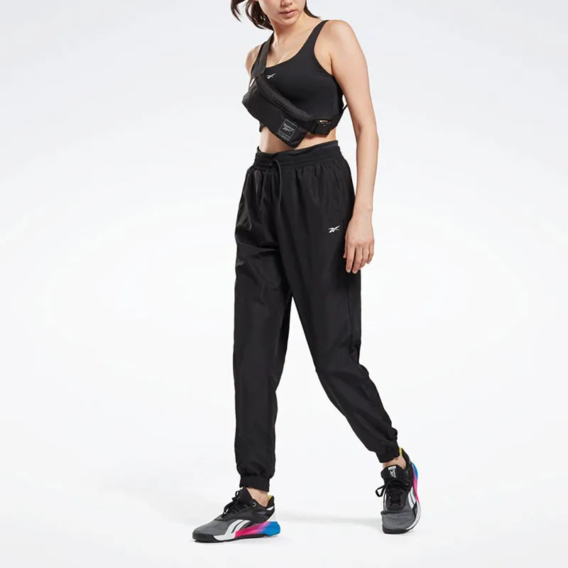Reebok WOR Woven Pant Knitted Sports Pants Women's Black-1