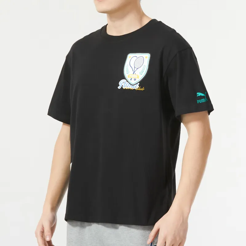 PUMA SS24 Drop Shoulder Sleeve T Shirt Unisex Black-4