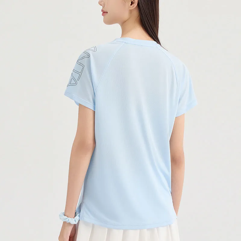 Anta Variety Training Collection Raglan Sleeve T-Shirt Women's Water Sky Blue-3