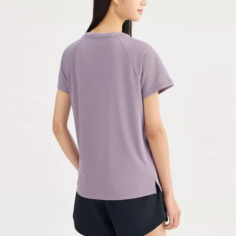 Anta Variety Training Collection Raglan Sleeve T Shirt Women's Silk Gray Purple-3