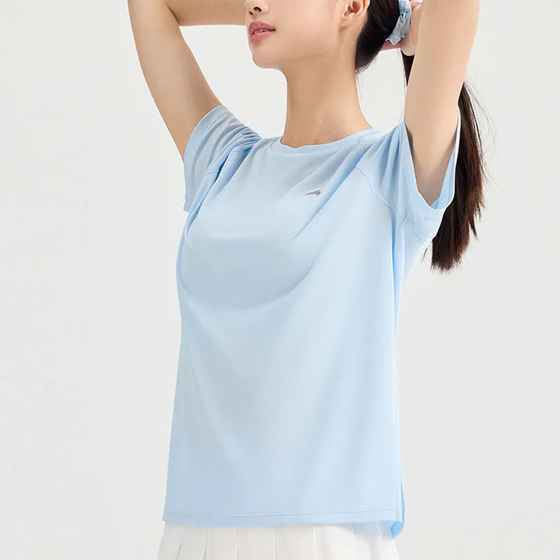Anta Variety Training Collection Raglan Sleeve T-Shirt Women's Water Sky Blue-2