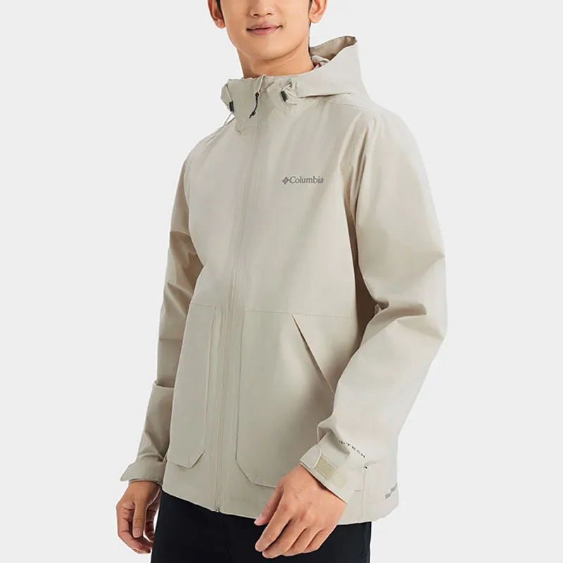Columbia Outdoor Hiking Water Resistant Windbreaker Jacket Men's Gray-2