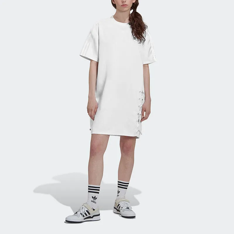 Adidas Originals Short Sleeved Dress Women's White-1