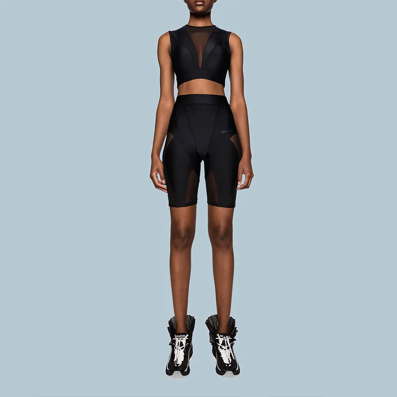Reebok Butterfly Semi sheer Cropped Top-1