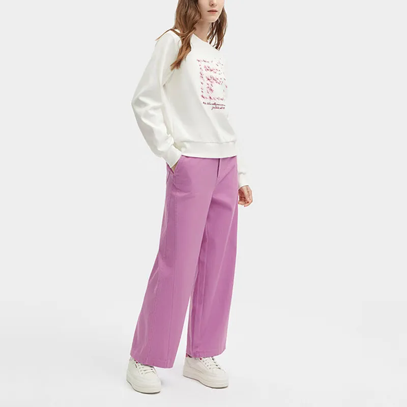 FILA Heritage Casual Pants Women's Purple Clay Red-2
