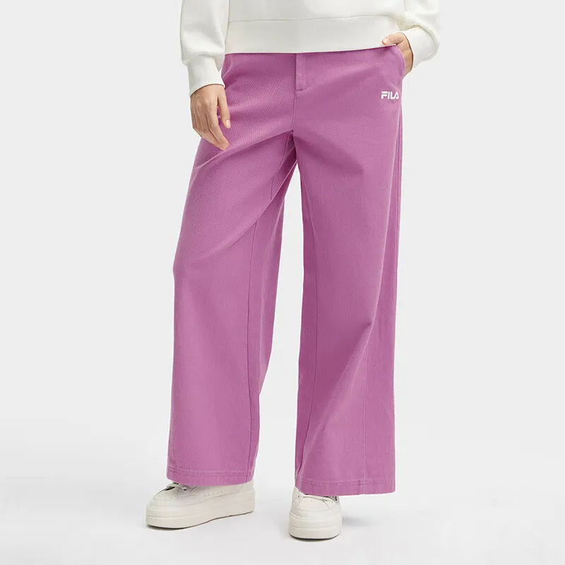 FILA Heritage Casual Pants Women's Purple Clay Red-3