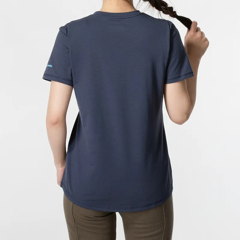 Columbia SS24 Set in Sleeve T Shirt Women's Blue-2