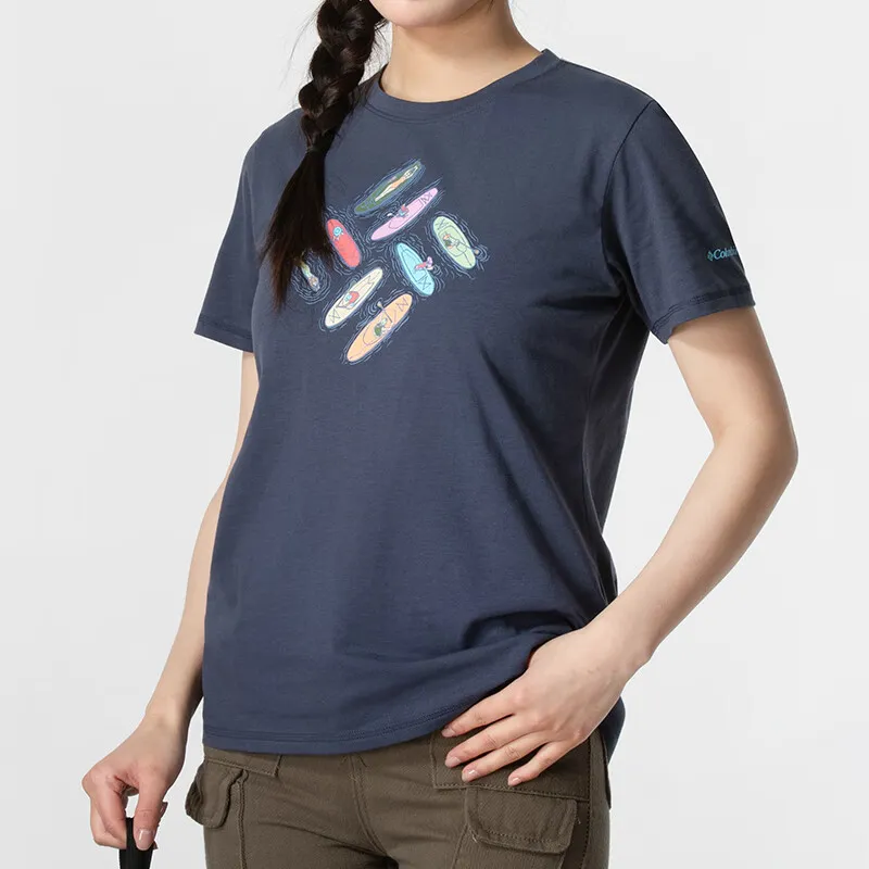 Columbia SS24 Set in Sleeve T Shirt Women's Blue-1