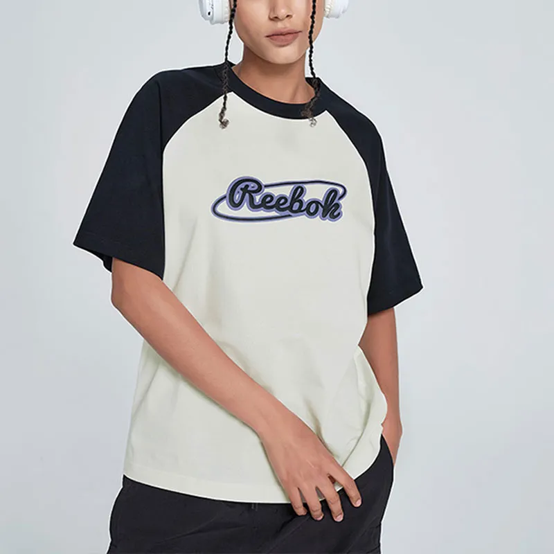 Reebok Raglan Sleeve T Shirt Women's Beige/Black-3