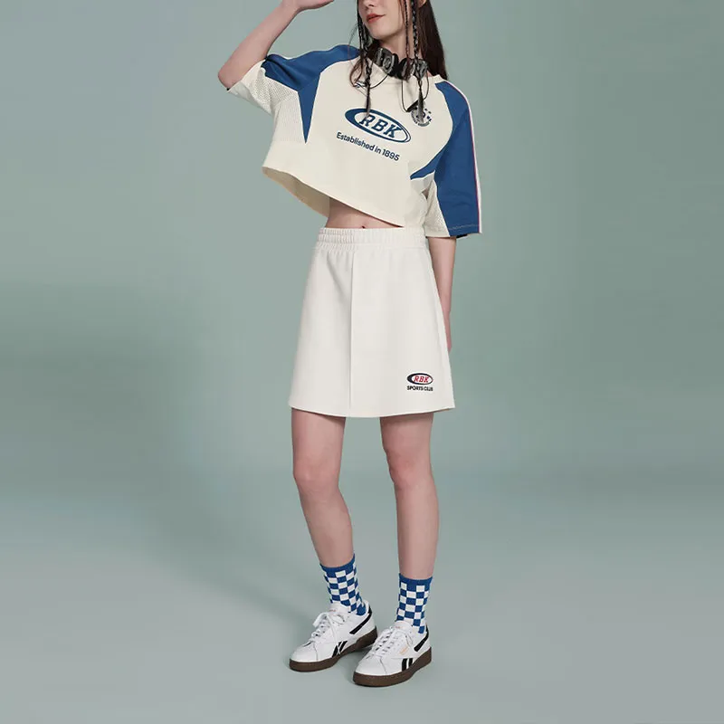 Reebok T Shirt Women's Beige/Blue-2
