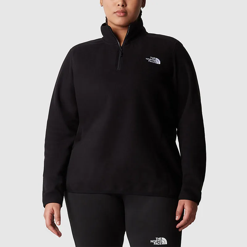 THE NORTH FACE PLUS SIZE 100 GLACIER 1/4 ZIP FLEECE Sweatshirt Women's Black-3