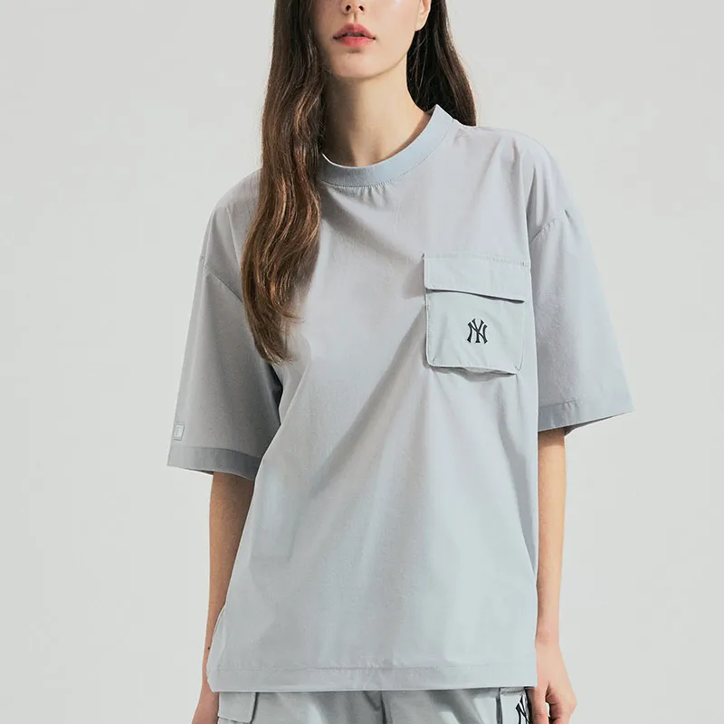 MLB Drop Shoulder Sleeve T Shirt Women's Light Gray-2