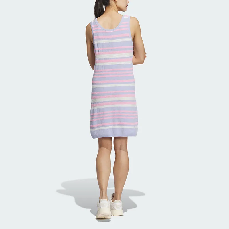Adidas Originals KNIT DRESS Sleeveless Dress Women's Light Purple-3