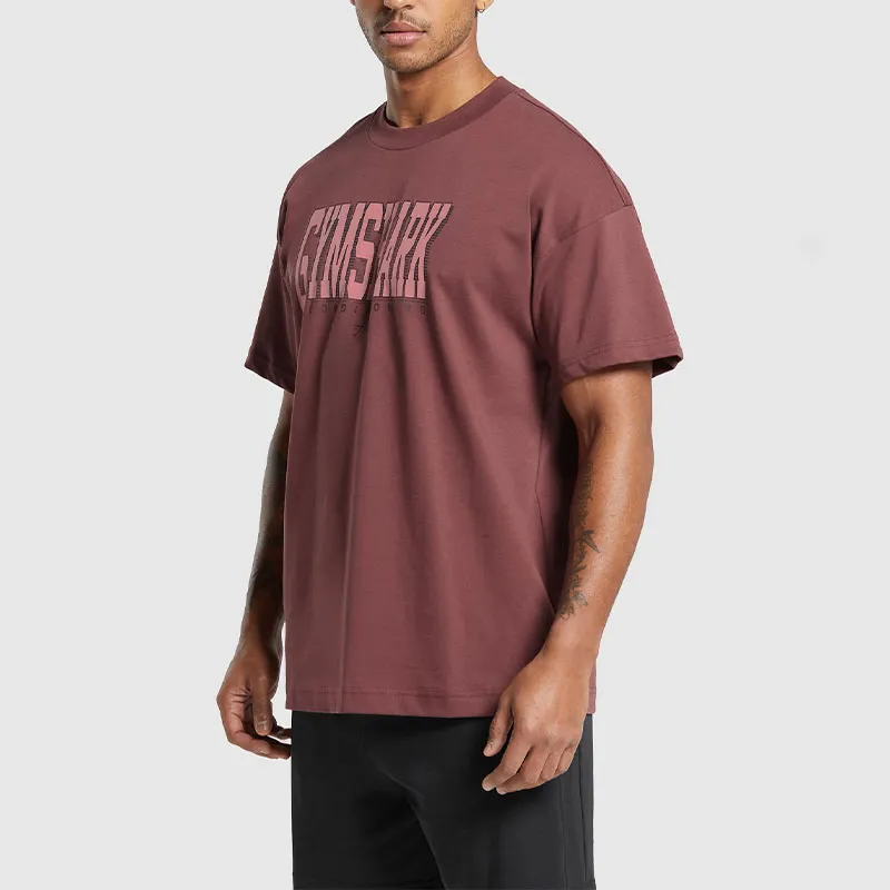 GYMSHARK T-Shirt Men's Brown Red-3