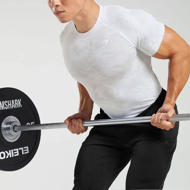 GYMSHARK T Shirts Men White-2