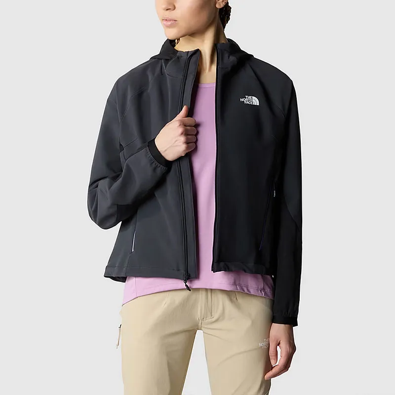 THE NORTH FACE WOMEN'S ATHLETIC OUTDOOR SOFTSHELL HOODIE Jackets Coats Women's Asphalt Gray-3