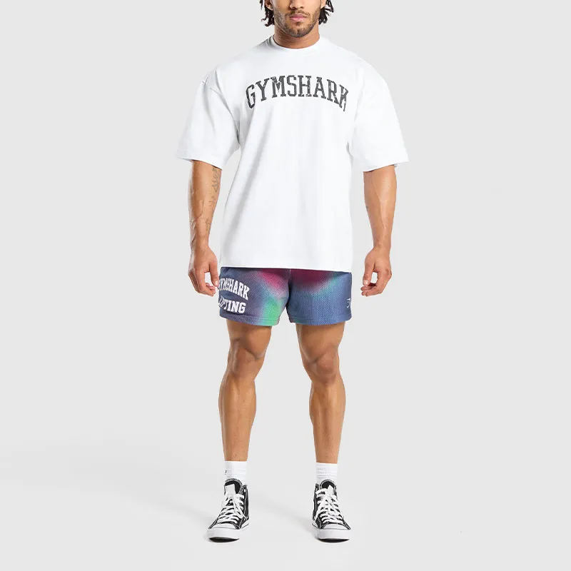 GYMSHARK PRINTED LIFTING MESH 5' SHORTS Casual Shorts Men's Purple-2