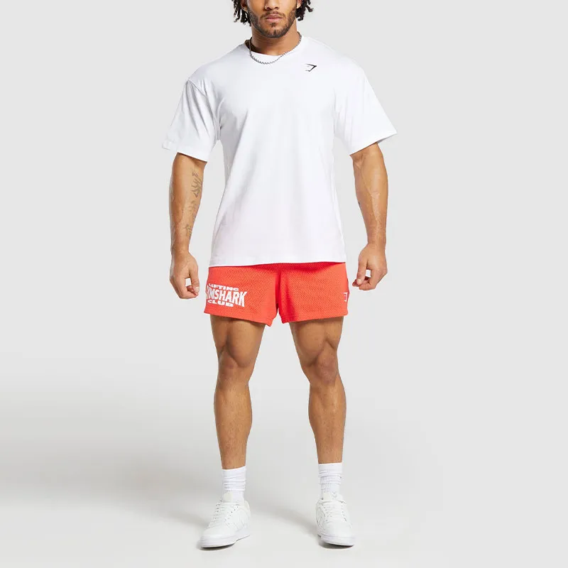 GYMSHARK LIFTING CLUB MESH 5' SHORTS Casual Shorts Men's Orange-2