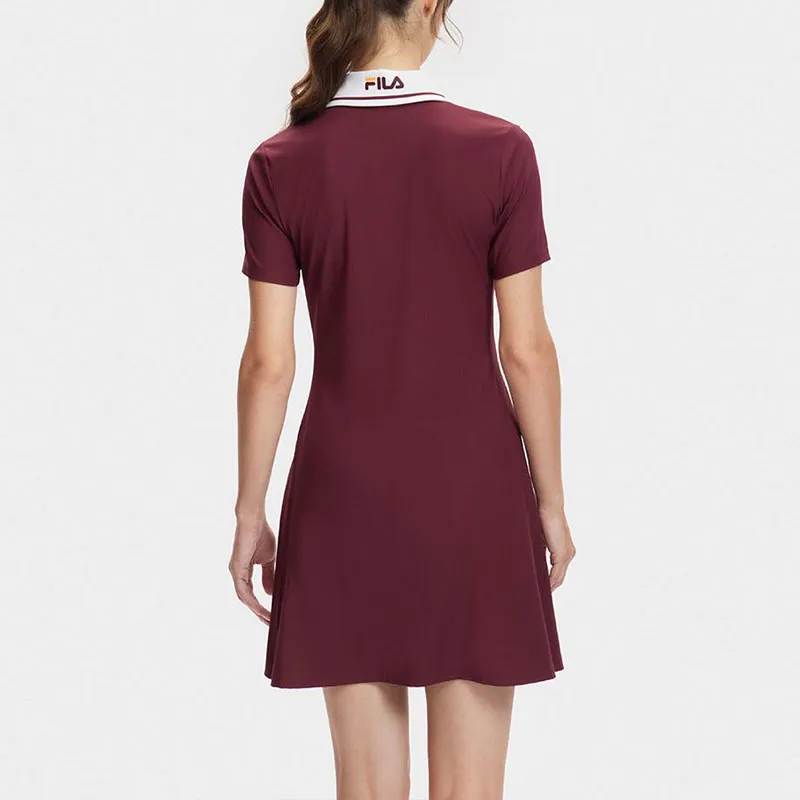 FILA Short Sleeved Dresses Women's Wine Red-5