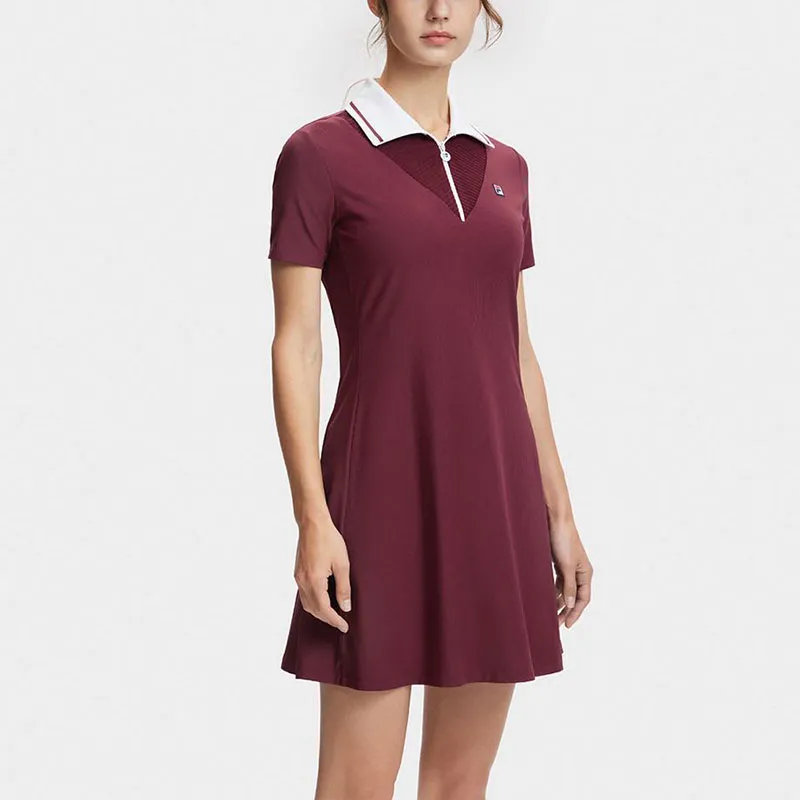 FILA Short Sleeved Dresses Women's Wine Red-4