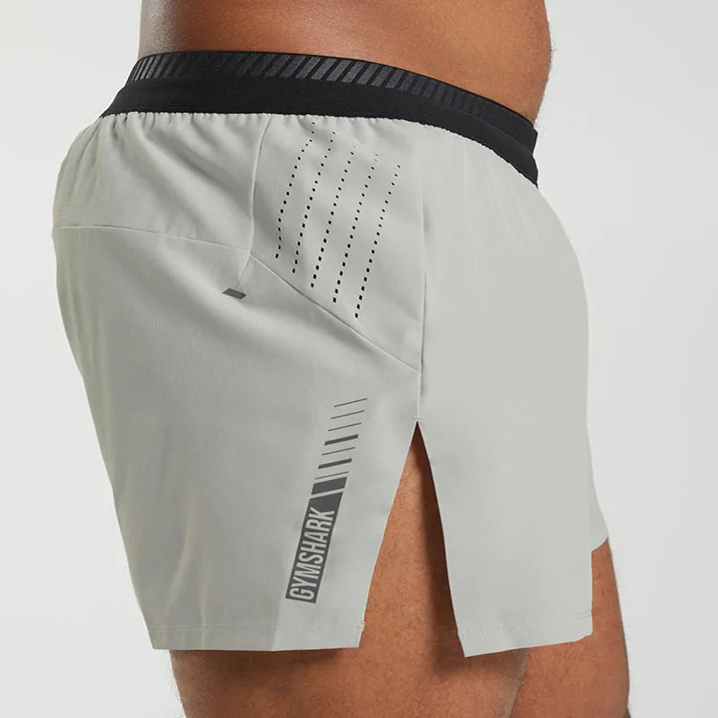 GYMSHARK APEX RUN 4' SHORTS Casual Shorts Men's Light Gray-3