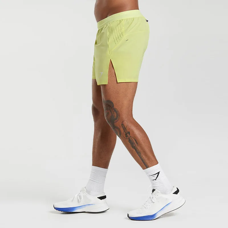 GYMSHARK APEX RUN 4' SHORTS Casual Shorts Men's Neon Green-3