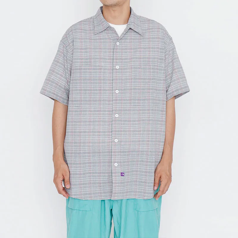 THE NORTH FACE PURPLE LABEL Plaid Dobby Field S/S Shirt Shirt Men's Light Gray-2