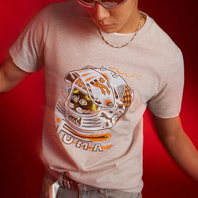 PUMA T Shirt Unisex Light Mixed Gray-2