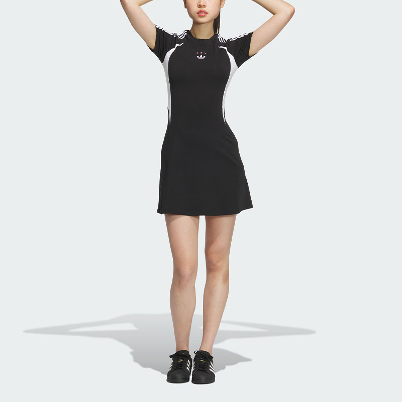 Adidas Originals Short Sleeved Dresses Women s Black POIZON